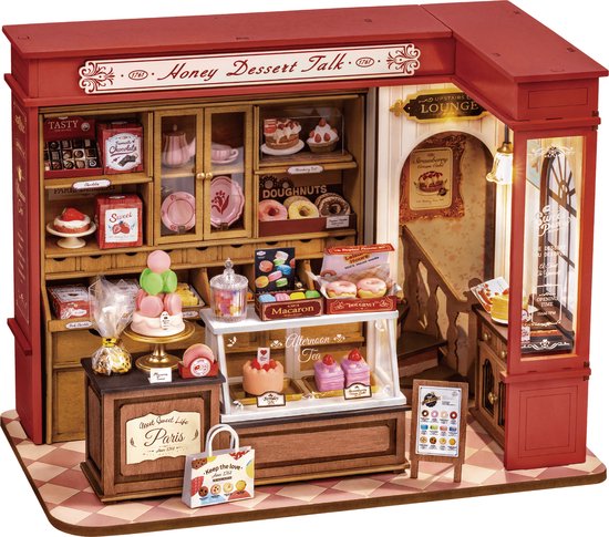 Robotime Rolife Honey Dessert Talk - DG168 - DIY Miniatuur - Knutselen - Miniatuurhuisje - IJssalon - Hobby