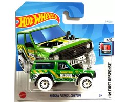 HOT WHEELS NISSAN PATROL CUSTOM GREEN/WHITE 34/250 1:64 HW FIRST RESPONSE 5/10