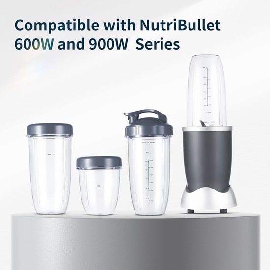 Blenderaccessoire - 5Stuk - Vervangende Blenderbekers Geschikt Voor Nutribullet Blender, 32oz/24oz/16oz Bekers Met Flip Top To Go-Deksel En Hersluitbare Vershouddeksel En Rubberen Pakking, Compatibel Met Geschikt Voor Nutri Bullet 600w/900w Blenders van Blenderaccessoire — afbeelding 2