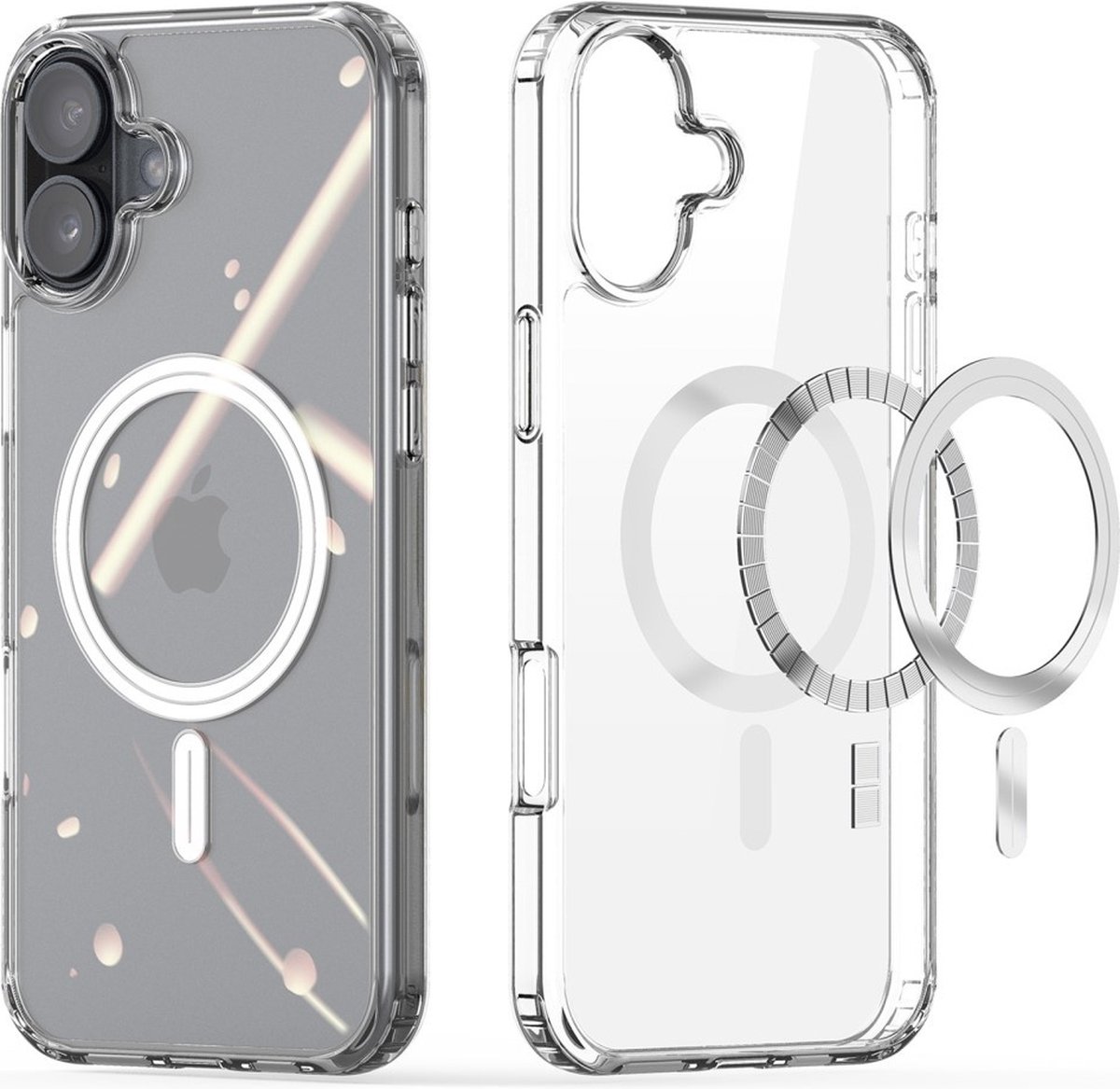 Dux Ducis Geschikt voor iPhone 16 Plus hoesje - magnetisch backcover - Bayer Transparant