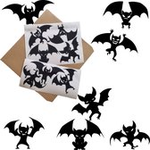Statische raamstickers Halloween – Vleermuizen Set (7-delig) – Herbruikbaar, Duurzaam en geleverd in stevige bewaarenvelop