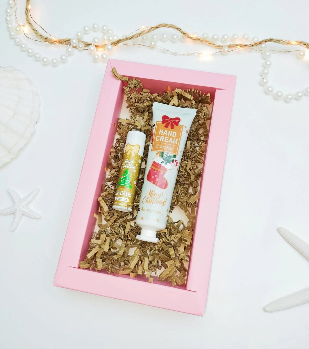 Goedkoopste Huidverzorging geschenkset 2 stuks Coconut - Hawsaz.nl Cadeau - Hand en lip set - Cadeausets voor dames - Verwenpakket - Hand Cream & Lip Therapy Cadeauset Limited Edition - verzorgingsproducten - Hand en lip set Kerstcadeau