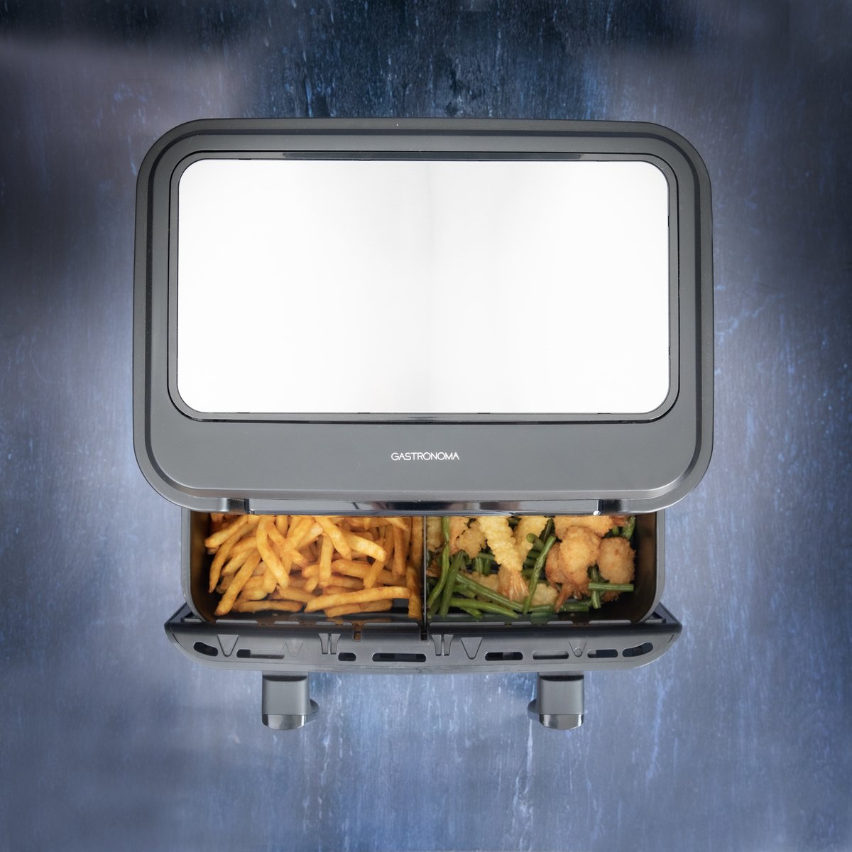 Afbeelding 3 van Gastronoma Airfryer - Heteluchtfriteuse 10L - 10 programma's - 2 Dual zones afzonderlijk bakken - PFAS vrij - Incl. accessoires - 18290008 - Zwart