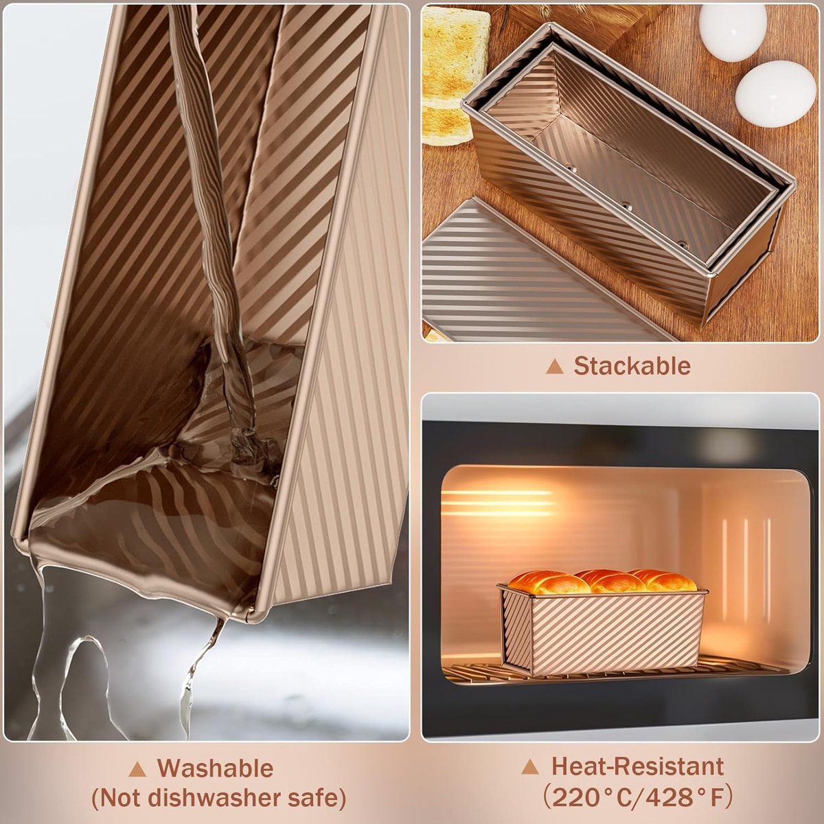 ZGNGLIZ 4 stuks broodbakvormen, toast, brood, bakvorm, anti-aanbak, brood, toastvorm met deksel, 550 g deeg, gemakkelijk los te maken en te reinigen, broodbakvorm voor handgemaakte brood, toast