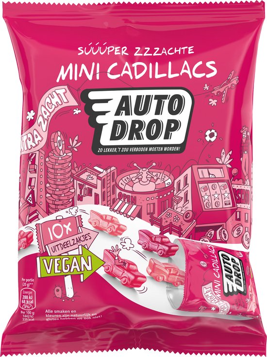 Autodrop Mini Cadillacs Uitdeelzakjes Vegan - Snoep - 10 zakken x 200 ...