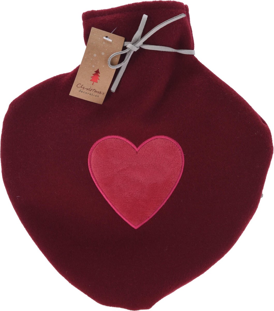 Goedkoopste Home & Styling Warmwaterkruik Hartje - 0,85L - 26cm - Bordeaux