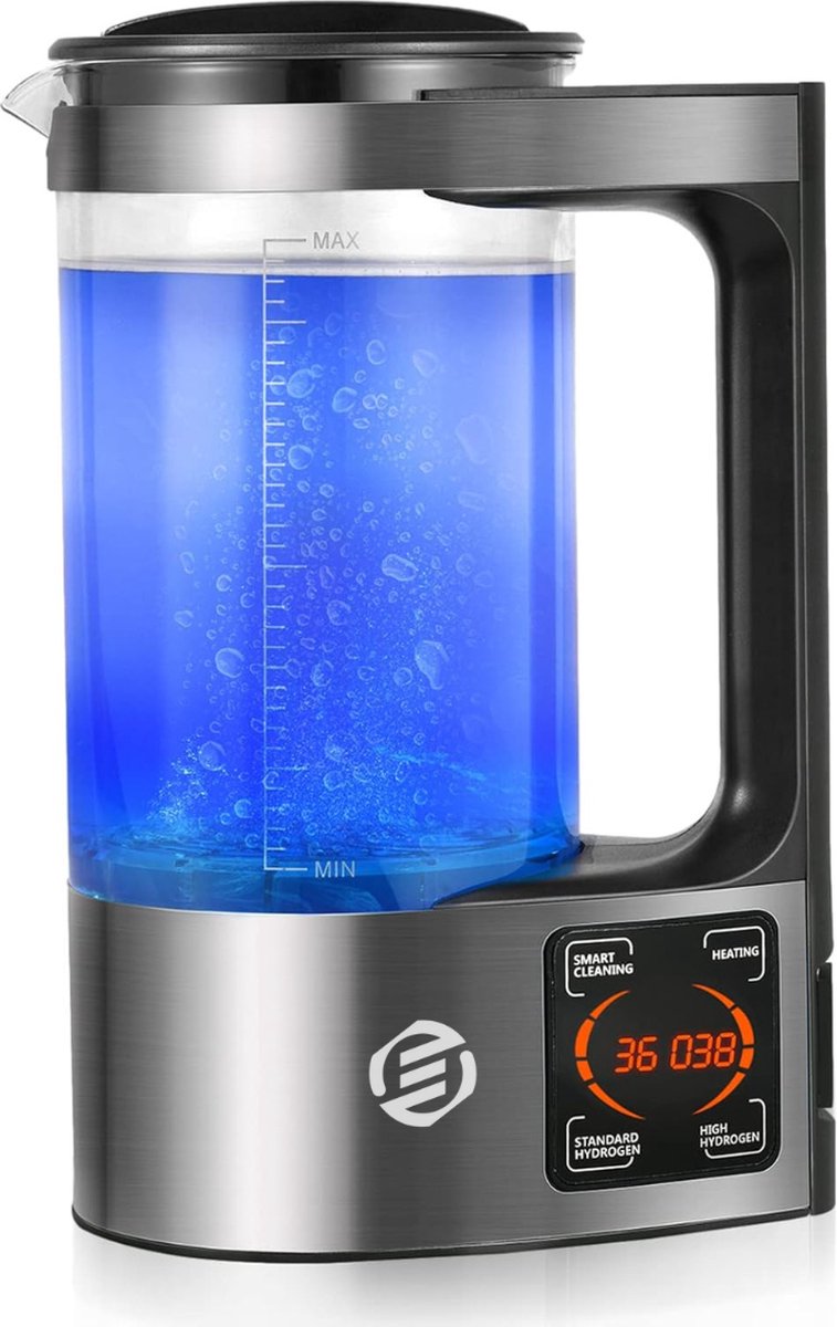 Equivera Hydrogen Waterfles - Hydrogen Generator - Hydrogeen Water - H2 + Hydrogeen - Draagbare Drinkfles - Gezondheid - Incl. E-Book