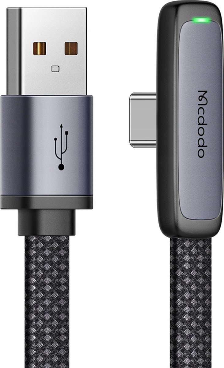 Mcdodo® Zebra Usb c naar USB - Kabel - 90° - Snelladen 100W - 1 meter