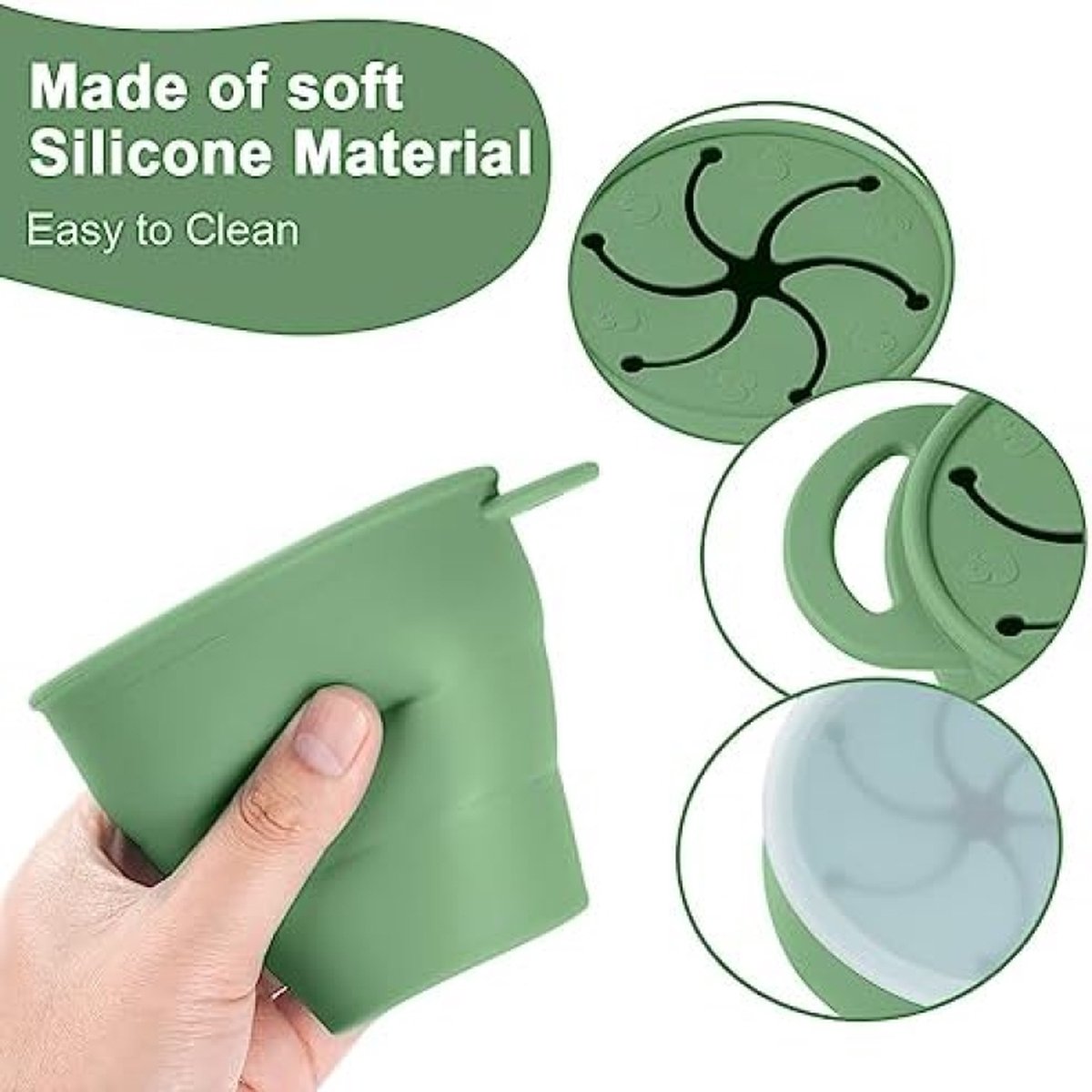 Goedkoopste Opvouwbare siliconen babysnackbeker, niet-morsen snackpot voor baby, snackvanger met deksel - Ontwikkeling