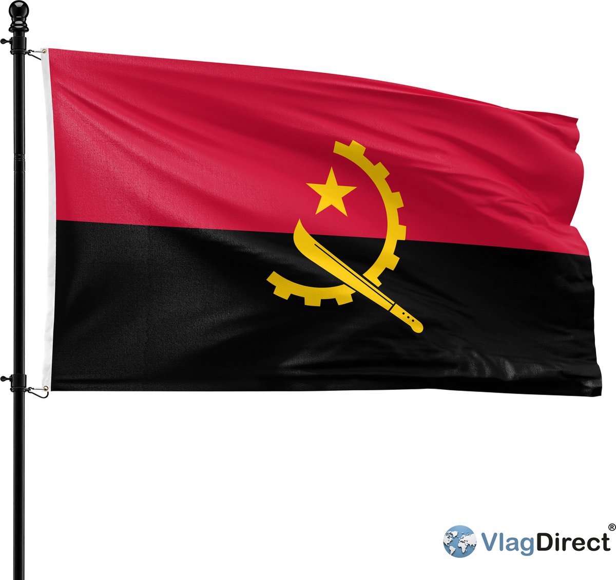VlagDirect - Angolese vlag - Angola vlag - 90 x 150 cm.