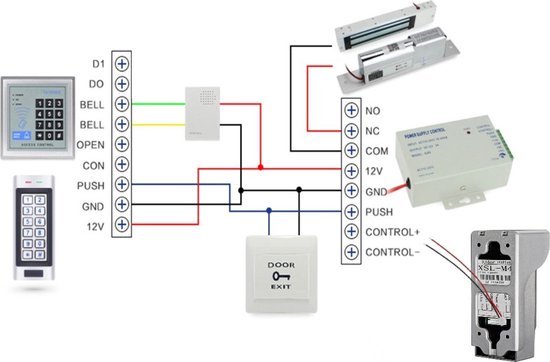 Home-Locking videofoon met 1 binnen paneel en elektro box 12VDC voor aansluiting elektrisch slot.DT-2204-1E-1 van Home-Locking — afbeelding 4