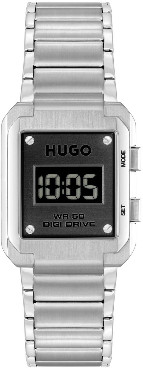 HUGO HU1530356 #THRIVE Horloge - Heren - Mineraalglas - Staal - Zilverkleurig - 40 mm breed - Quartz - Vouw-Vlindersluiting - 5 ATM (douchen)