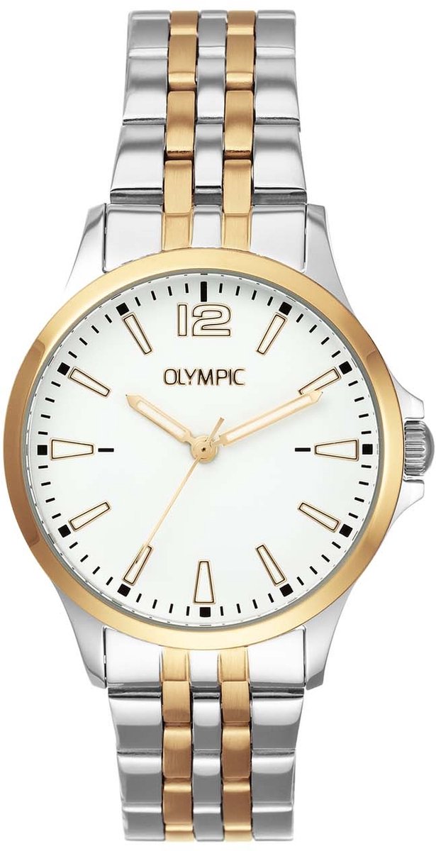 Olympic OL72DSS111B Dani Dames Horloge - Mineraalglas - Staal - Zilverkleurig - 32 mm breed - Quartz - Vouw-Vlindersluiting - 5 ATM (douchen)