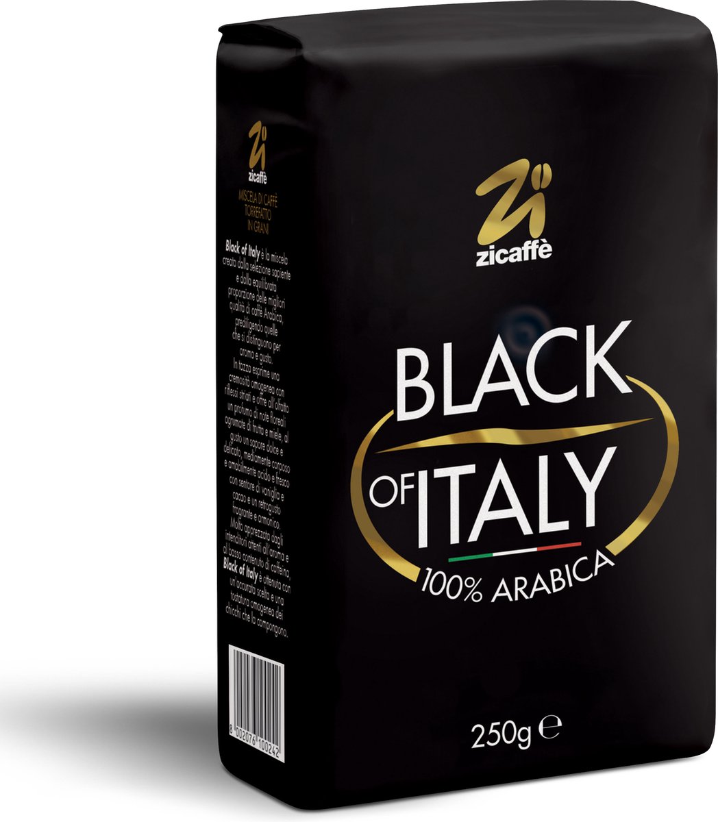 Goedkoopste 1 kg 100 Arabica Espresso Koffiebonen - Zicaffè Black of Italy Premium blend - Siciliaanse topkwaliteits koffie - Uit Italië