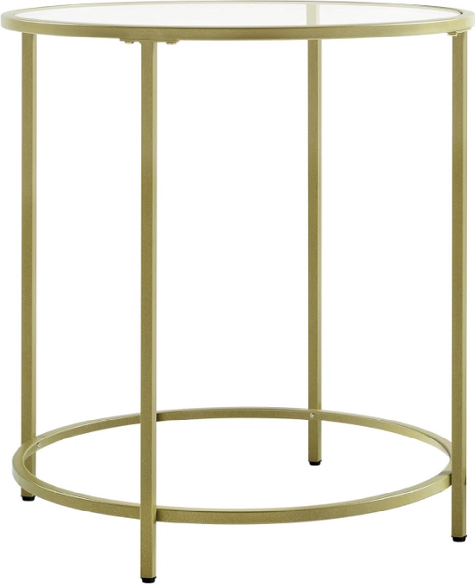 MIRA Home - Bijzettafel- Tafel - Goud kleurig - Staal - 50x50x55