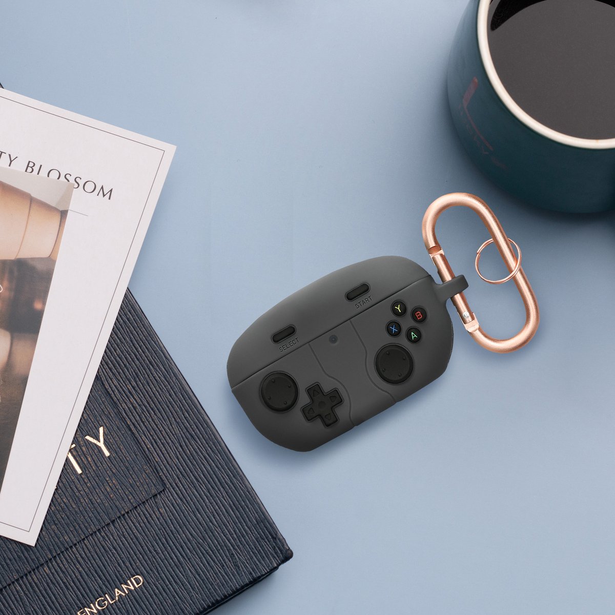 kwmobile Hoes geschikt voor Sony WF-1000XM5 - Siliconen cover voor oordopjes in zwart - Gameconsole design – foto 2