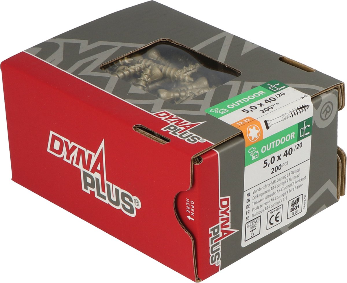 Dynaplus vlonderschroef AR brons PK TX-25 5.0x40/24