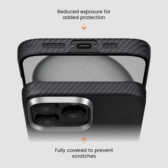 PITAKA Coque MagEZ 6 pour Apple iPhone 16 Pro - Compatible avec MagSafe - Coque arrière en fibres d'aramide 600D - Ultra fine - Moonrise