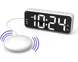 Prostec® Trilwekker voor Slechthorenden en Doven – Digitale Wekkerradio met Trilkussen – Bed Shaker Alarmklok met Luid Alarm, Snooze en LED Display – Wekker voor Diepe Slapers en Gehoorproblemen - Moeite met wakker worden