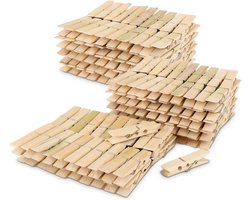 400 stuks kleine houten wasknijpers - duurzaam - natuurlijk hout - klemmen - 6 cm - 12 x 60 mm