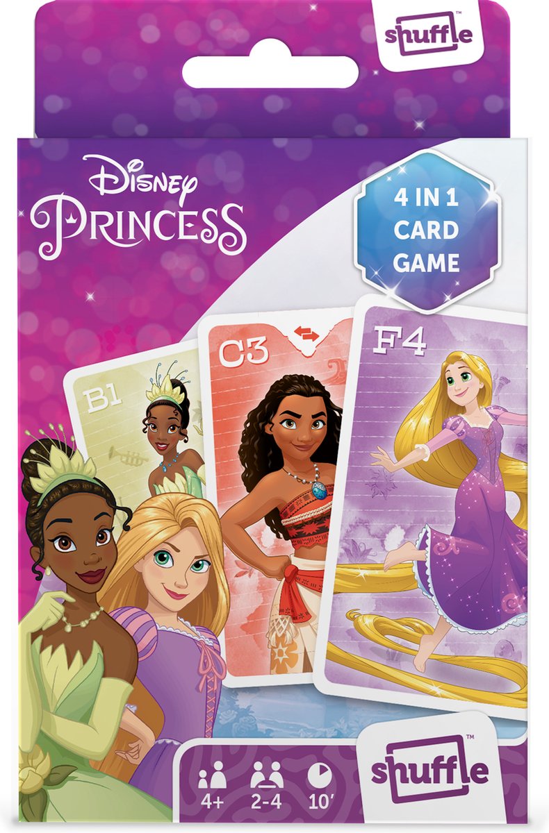 Shuffle Disney Princess - 4-in-1 Kaartspellen (Kwartet, memo, snap, actiespel) — afbeelding 2