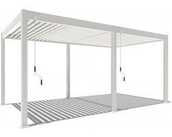 Orion Comfort terrasoverkapping - 300x530cm - Wit - Aluminium / Metaal / Vrijstaande / Luxe overkapping - Tuinprieel / Carport / Veranda / Pergola
