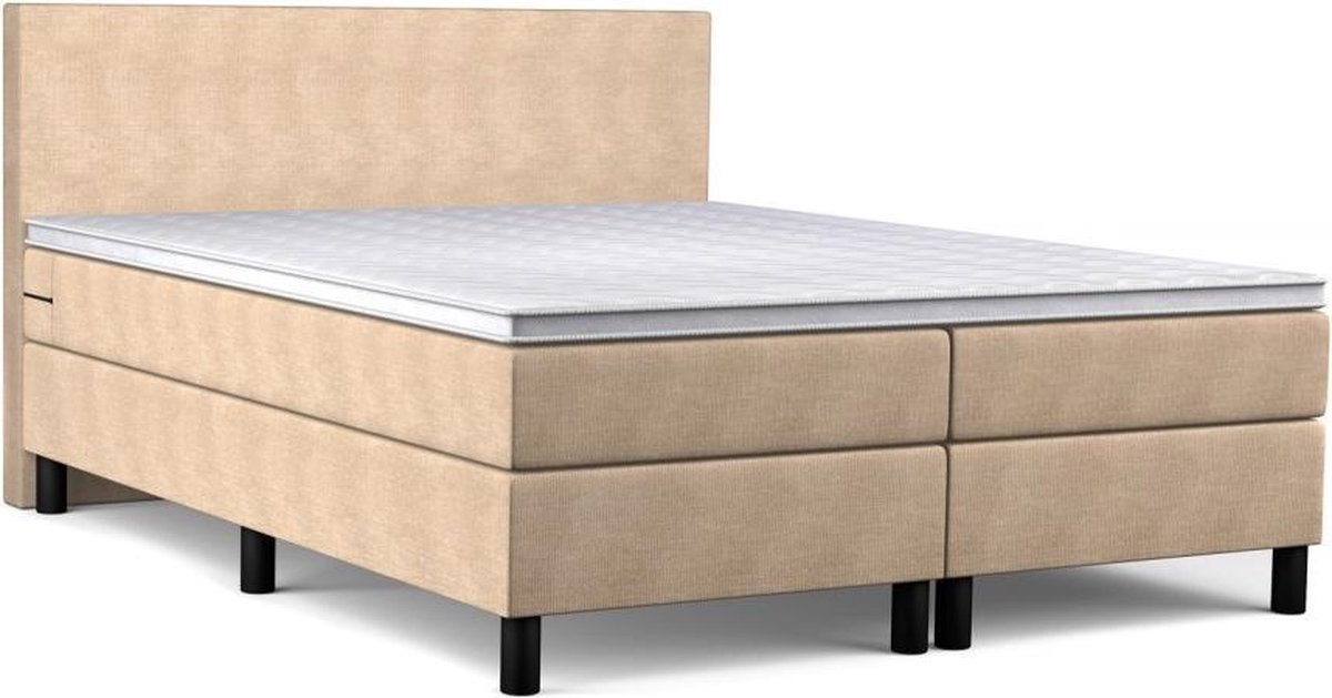 Boxspring Bravo - 140 x 200 - Pocketvering - Stof Beige