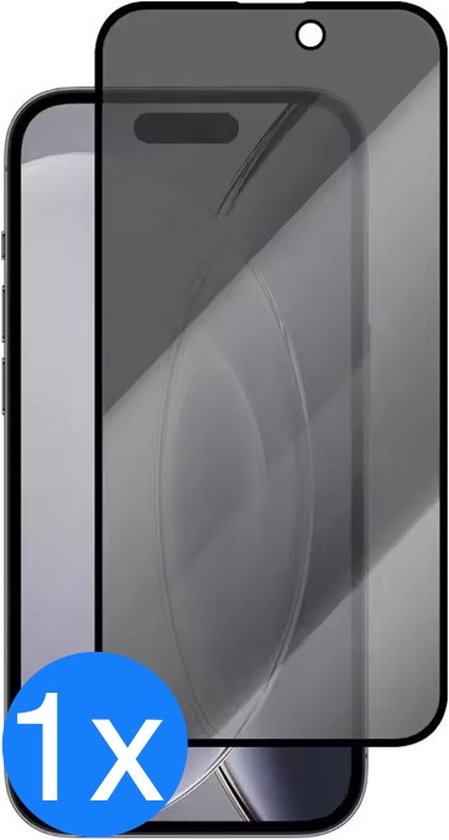 Privacy Screenprotector geschikt voor iPhone 16 Pro - Screenprotector Privacy geschikt voor iPhone 16 Pro - iPhone 16 Pro Screenprotector Privacy - Privacy Glass - Edge to Edge