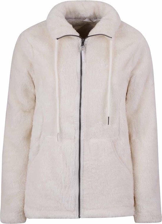 BJØRNSON Elin Coral Fleece Vest Dames 4 seizoenen - Zacht - Maat 50 - Off-White