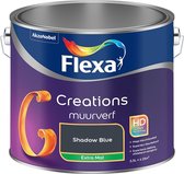 Flexa - Creations Muurverf Extra Mat - Shadow Blue - Kleur van het jaar 2025 - Mengverf - 2.5 L