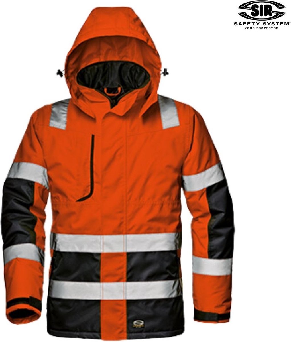 SIR SAFETY MATRIX HI VIS Hi Vis Reflecterend Parka Werkjas HEREN Veiligheidsjas Oranje Zwart - Waterdicht - Winddicht - Gevoerd