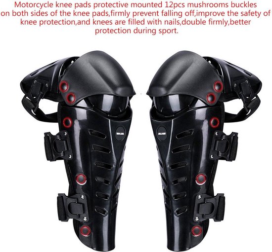 Kniebescherming voor motorfietsen,verbeterde kniebeschermers Knie Scheenbeschermers Beschermers Kit Motocross Racing Black-OneSize
