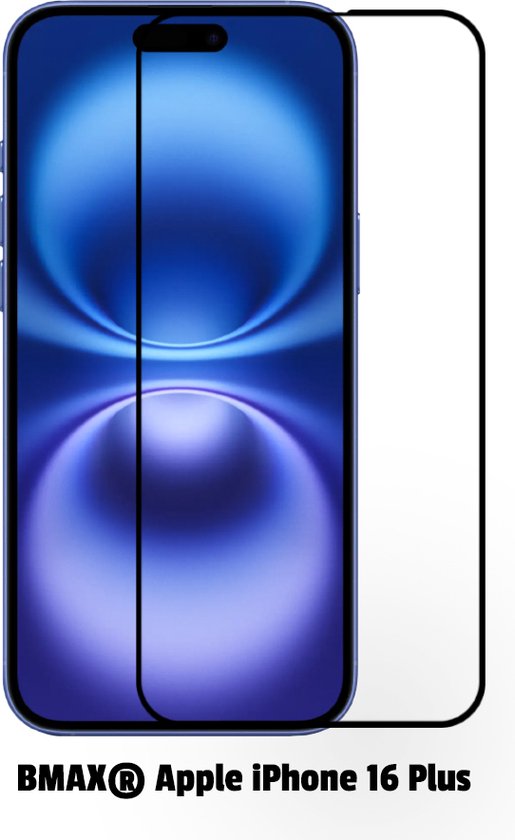 Pack de 2 films de protection d'écran BMAX adaptés à Apple iPhone 16 Plus - Verre trempé Full Cover - Protections d'écran Apple - Accessoires téléphone - Téléphonie et accessoires - Verre de protection - Protections d'écran en Glas - Zwart