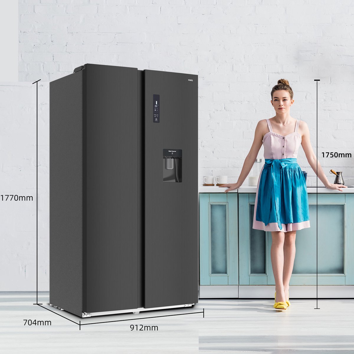 CHiQ FSS559NEI42D - Amerikaanse koelkast - 559 Liter - No Frost - 5.5 L Waterdispenser - Digitaal LED Display - Inverter Compressor - Snelvriezen tot -32℃ - 12 jaar garantie op compressor — afbeelding 5