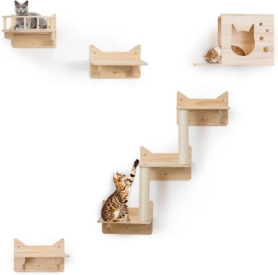 VEVOR Wandgemonteerde kattenplanken, kattenwandplanken en zitstokken