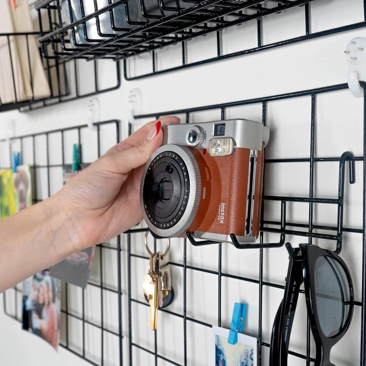 4 Pack Wandrek | Fotorek | Memobord Metaal | Industrieel, Zwart & Magnetisch | Fotolijst | Voor Studentenkamer, Keuken, Gang, Woonkamer, Studeerkamer, Badkamer, WC | Home Decor Display