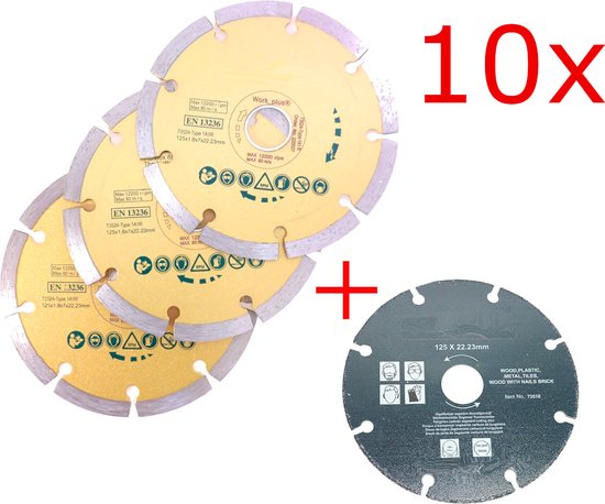 Foto: 10x diamantschijf 125mm segment slijpschijf getand droog nat type diamant schijf