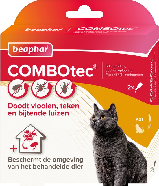 Beaphar Combotec Kat - Anti vlooien en tekenmiddel -