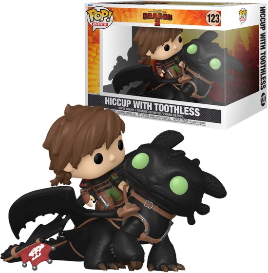 How To Train Your Dragon Hiccup with Toothless (Pop Ride! Deluxe) vinyl figuur 123 Funko Pop! meerkleurig