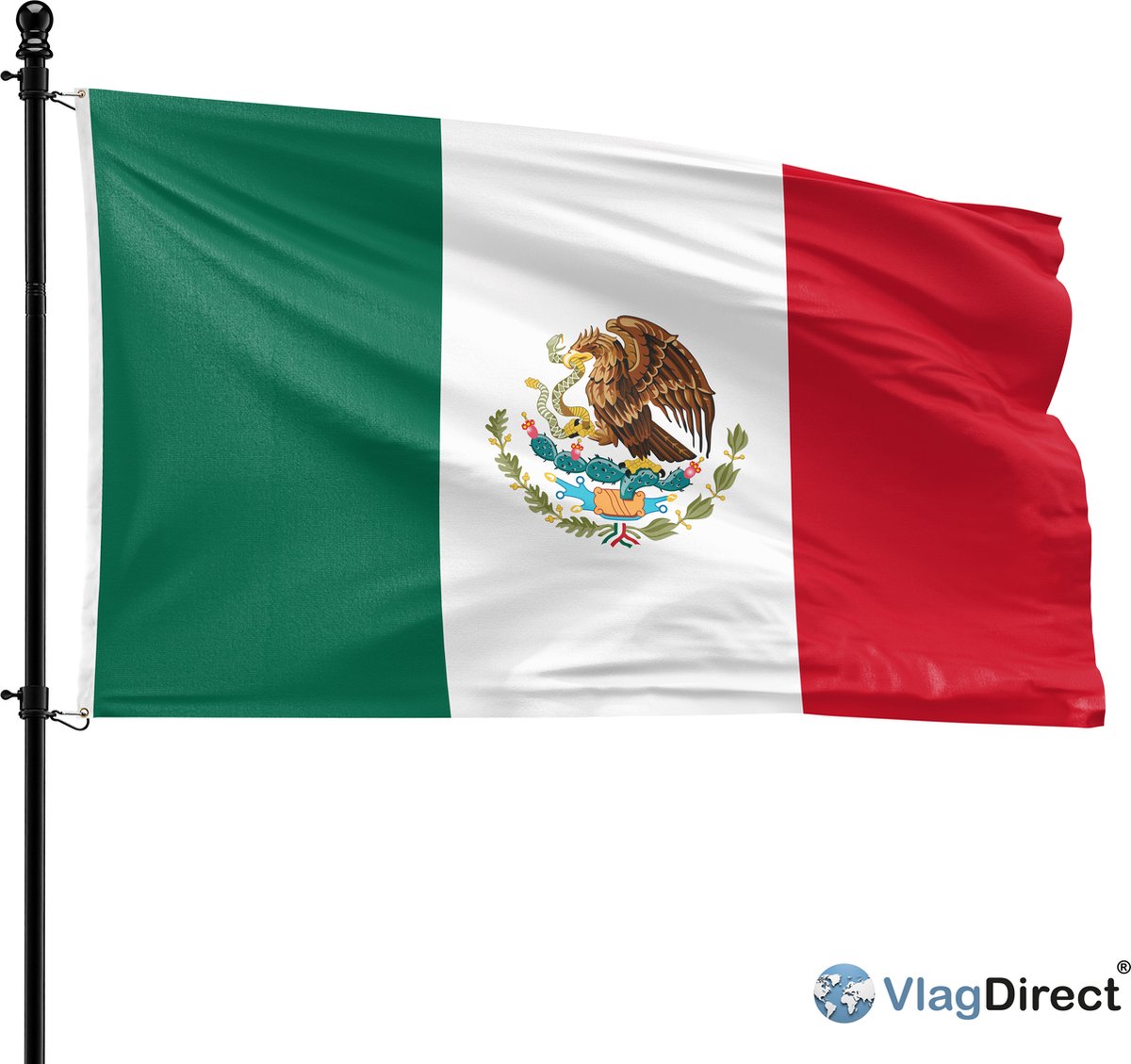 VlagDirect - Mexicaanse vlag - Mexico vlag - 90 x 150 cm.