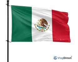 VlagDirect - Mexicaanse vlag - Mexico vlag - 90 x 150 cm.