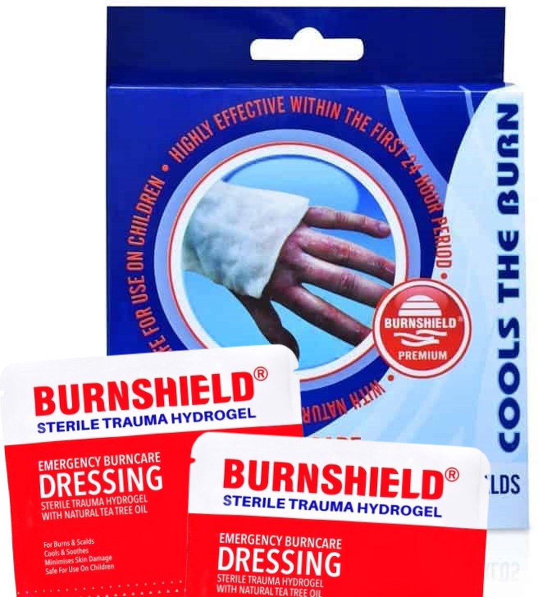Goedkoopste Burnshield Twin pack 10x10cm - Brandwondenkompressen voor brandwonden - set van 2 - brandwondbehandeling - verkoeling