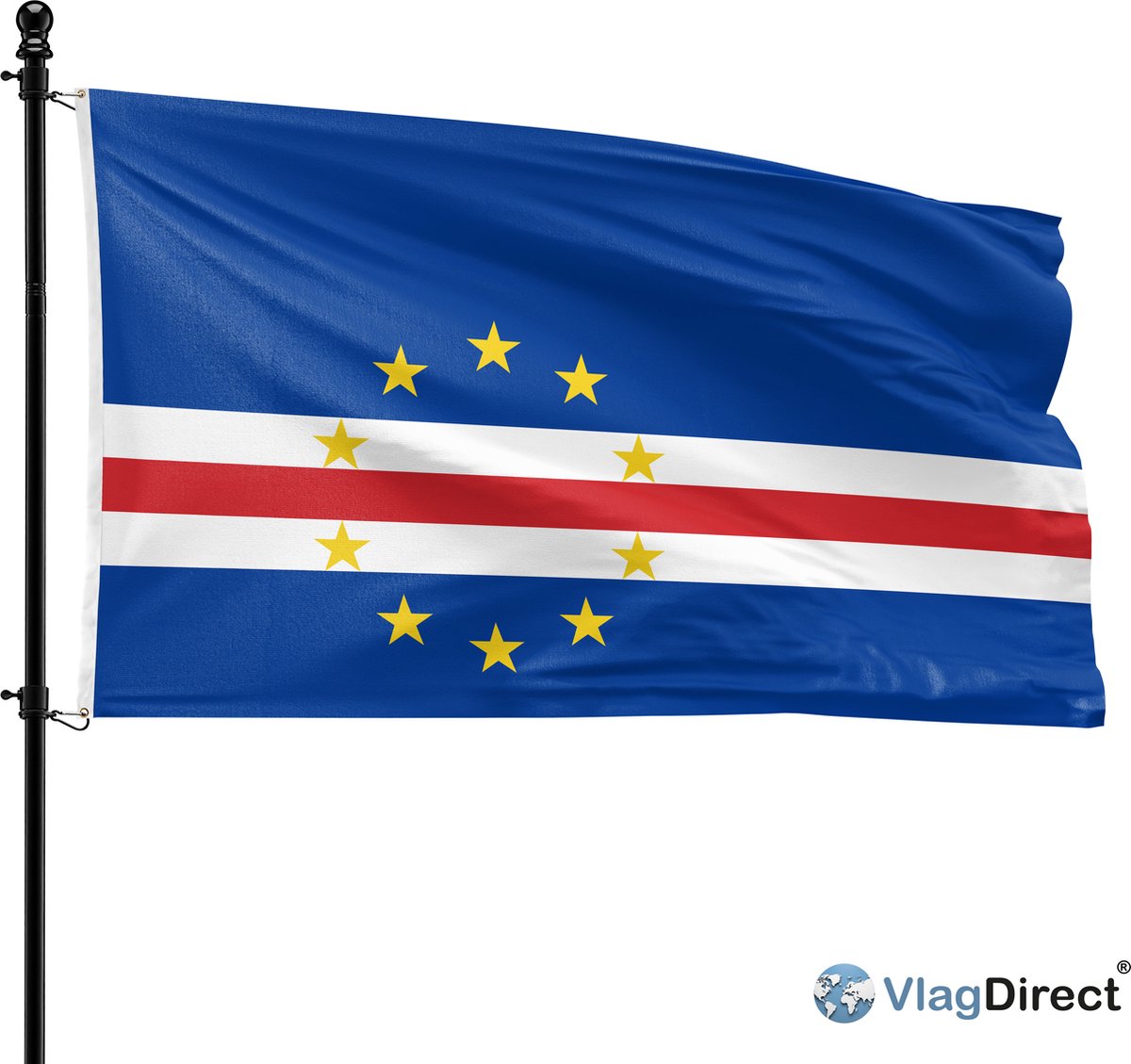 VlagDirect - Kaapverdische vlag - Kaapverdië vlag - 90 x 150 cm.