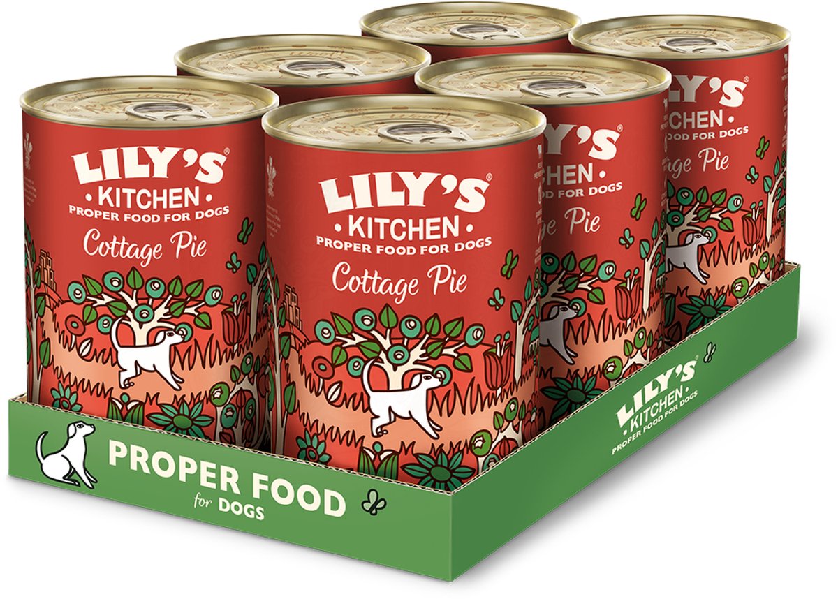 Lily's Kitchen Natvoer voor Volwassen Honden 6 x Tins 400g - Lam Cottagepie