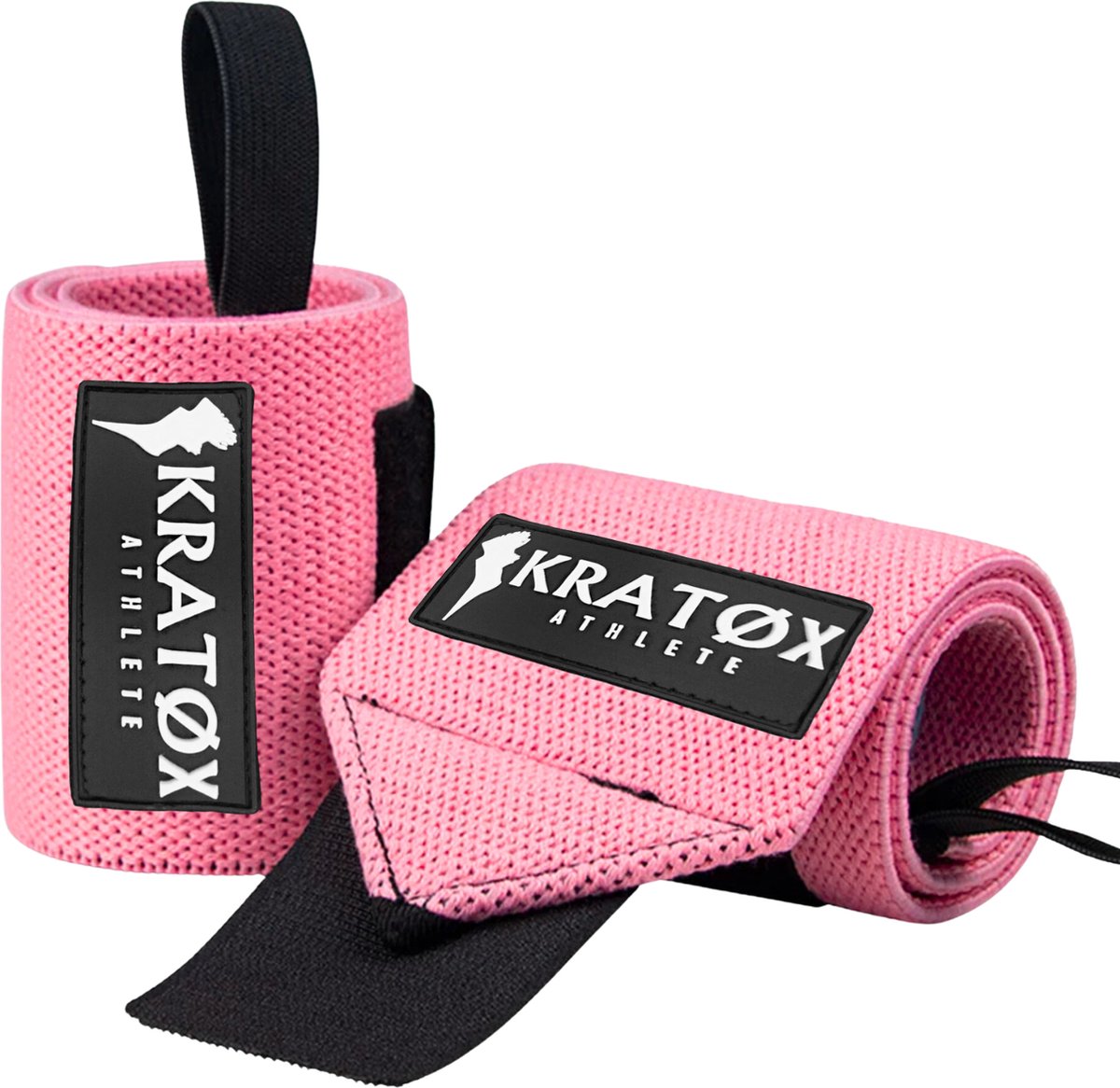 KRATØX 2 Stuks Wrist Wraps - Polsbrace - Polsbandage - Krachtraining - Polsbescherming - Fitness & Crossfit - Roze