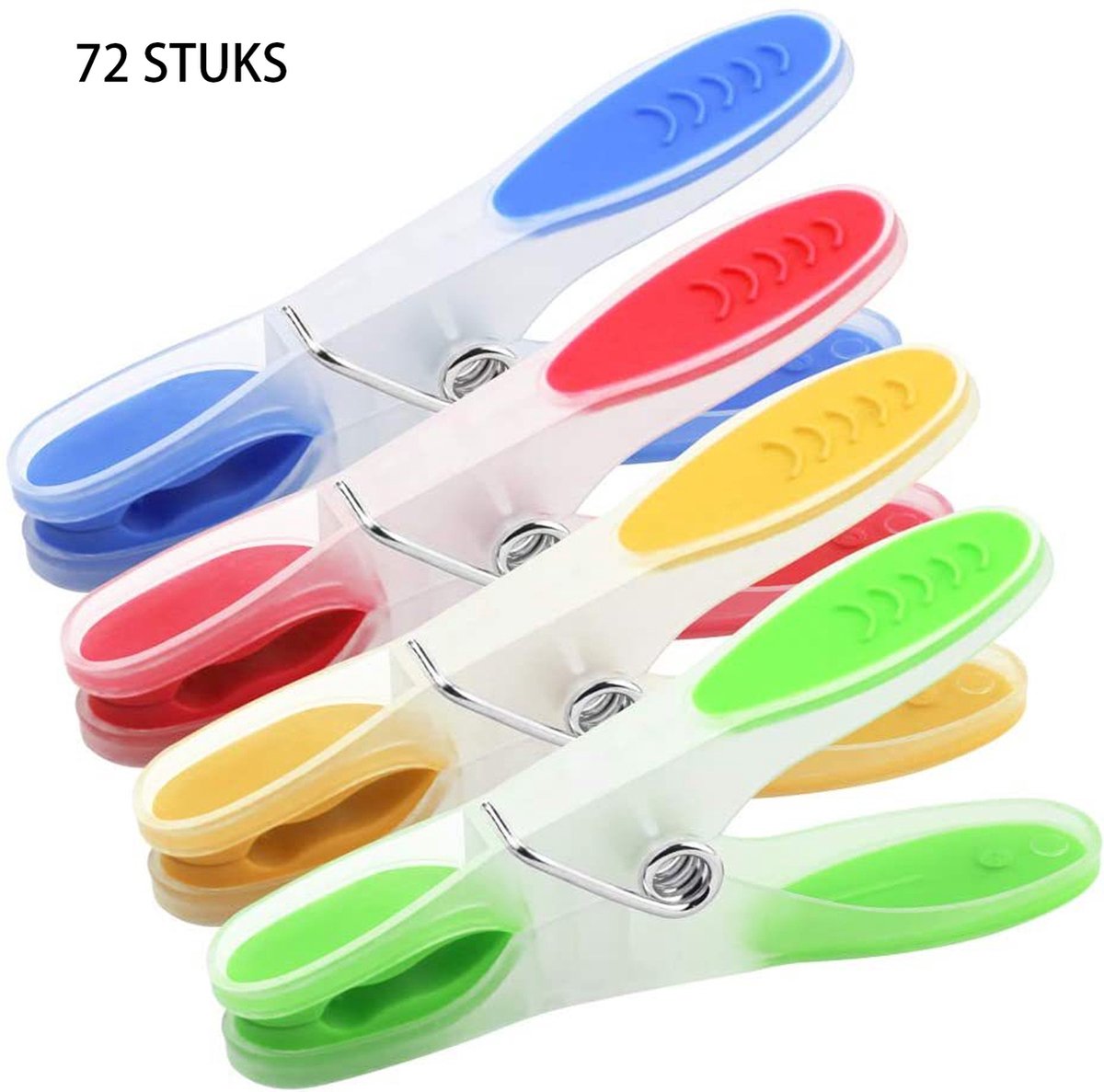Somstyle Wasknijpers Set 72 Stuks Knijpers voor Wasrek Voor Binnen & Buiten Groen Blauw Rood & Geel