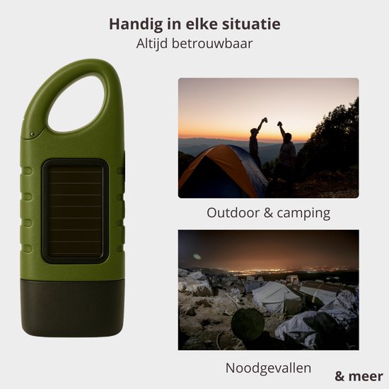 Simpeak 2 x led-zaklamp, mini-handlamp, draagbaar, waterdicht, met oplader op zonne-energie, zwart en geel