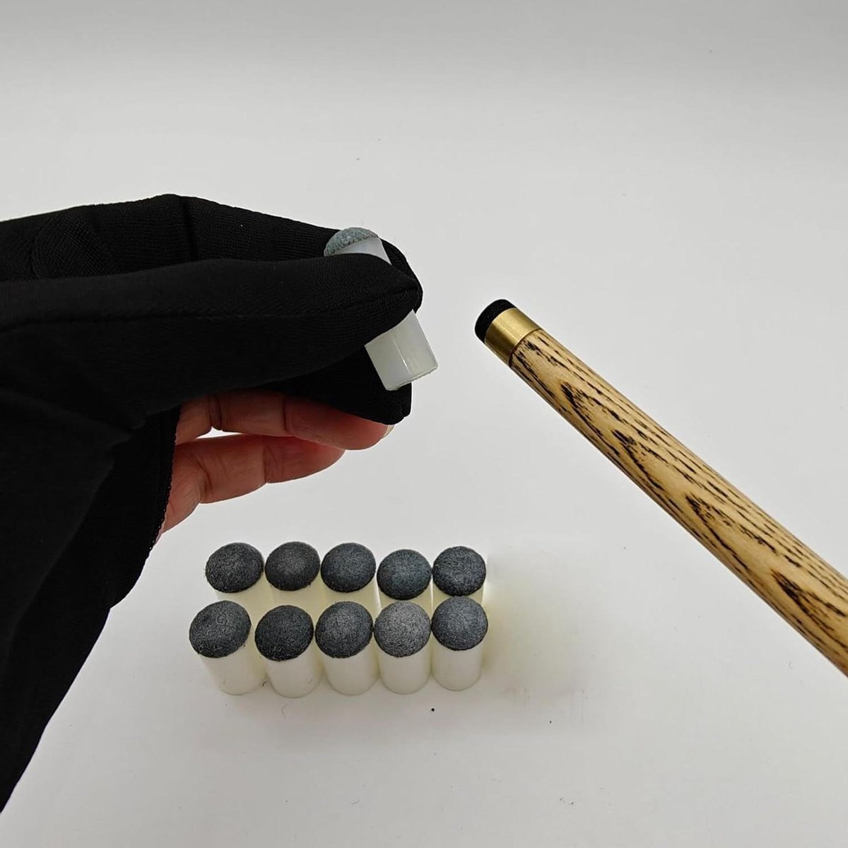 Biljartkeu-punten 10 mm, 20 stuks reservepunten met transparante doos, vervanging voor biljartkeu (blauwe keu-punten