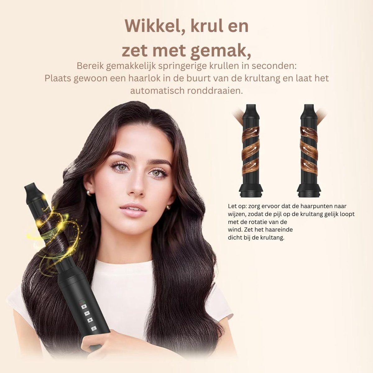 CLGP® Roterende Fohnborstel 5 in 1 - Krultang en Stijltang Zwart - afbeelding 2