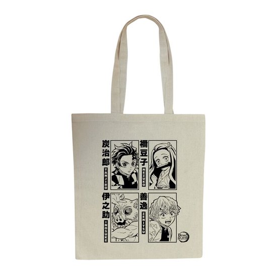 Demon Slayer Tanjiro, Nezuko, Zenitsu & Inosuke Unisex Linnen tas - meerkleurig - Standard